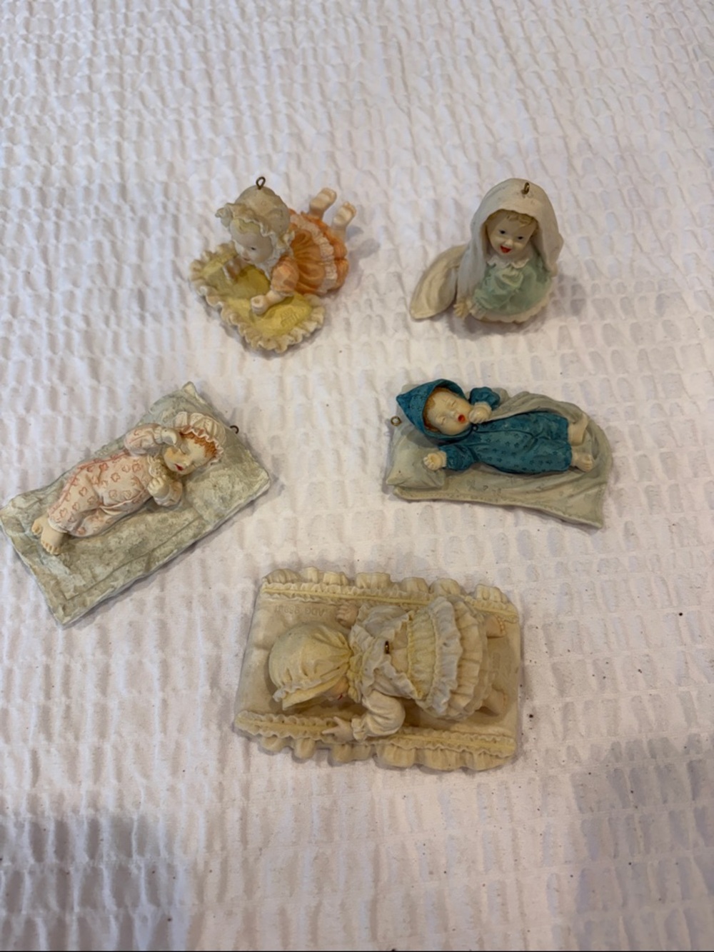 Ashton Drake Vintage Porcelain Baby Figurine Set - Assorted Pastel Colors